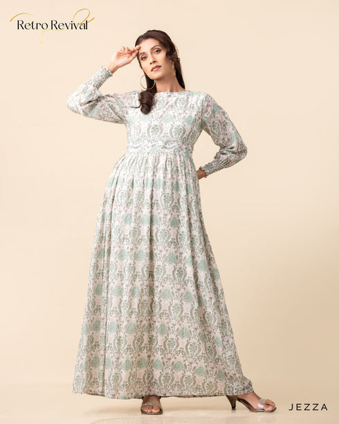Printed Poly Cotton Maxi Dress 58391