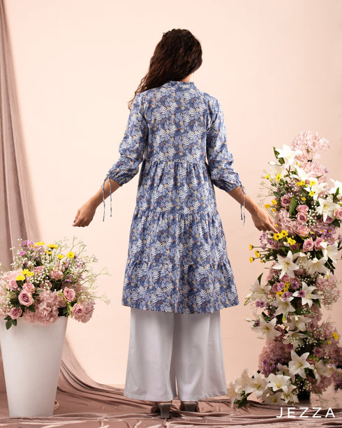 Printed Tiered Cotton Top 59172