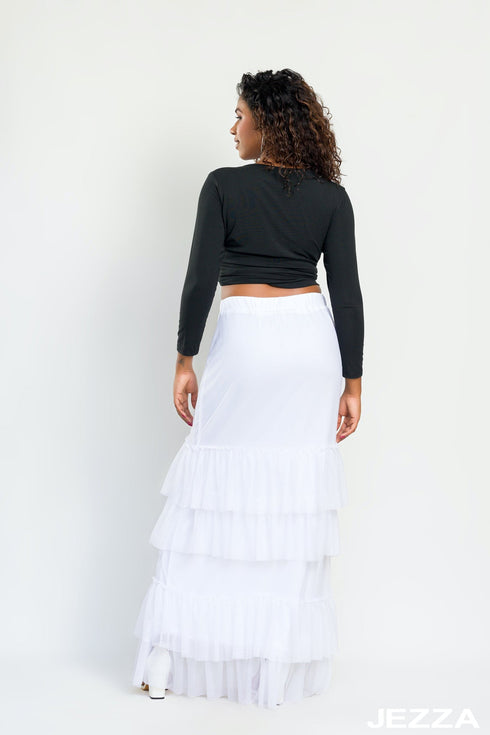 JEZZA White Colour Women's Modest Skirt 41755